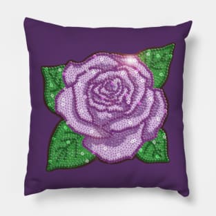 Purple Sequin Rose Pillow
