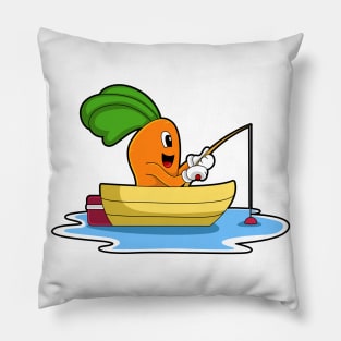 Carrot in Boat at Fishing with Fishing rod Pillow