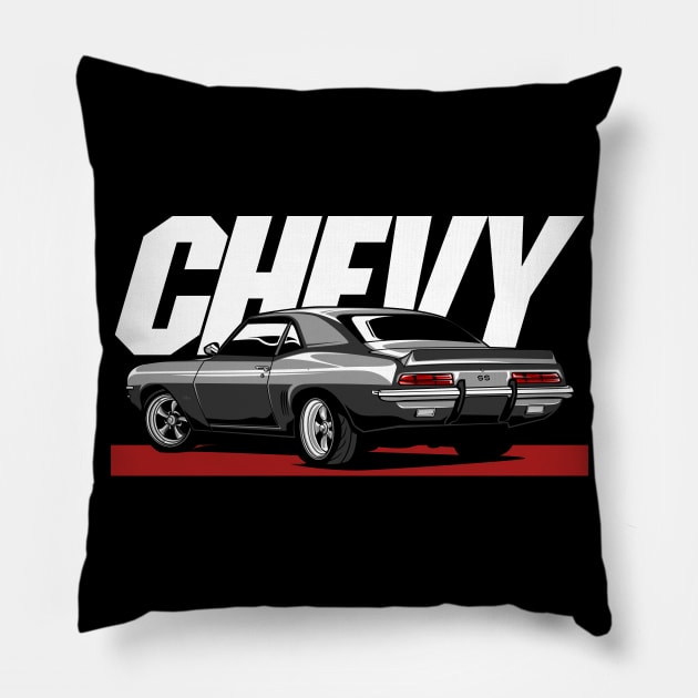 Chevy Camaro SS Grey Pillow by aredie19