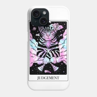 Judgement Tarot Card As A Very Judgemental Tabby Cat with Marble Pastel Colours Phone Case