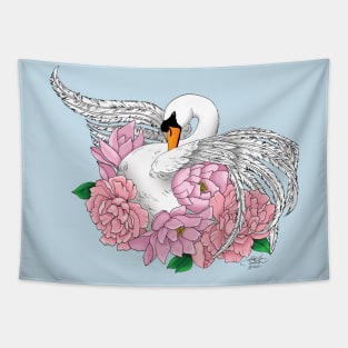 Swan and Flowers Tapestry