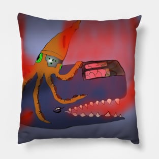 squid vs sperm whale Pillow