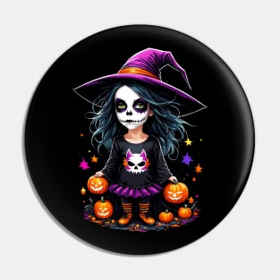 Cute Adorable Kawaii Halloween Witch Pin