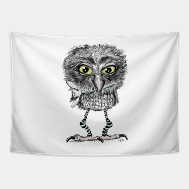 owl with snowdrop Tapestry by msmart
