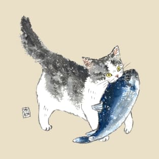 Cat and fish T-Shirt