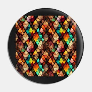 Stained glass colorful pattern, model 5 Pin