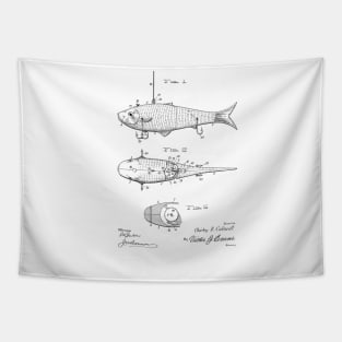 FISHING LURE VINTAGE PATENT DRAWING Tapestry