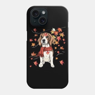 Maple Dog Leaf Fall Hello Autumn Funny Beagle Lover Phone Case