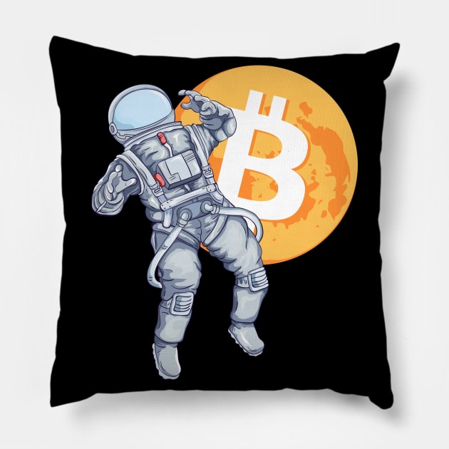 Bitcoin Cryptocurrency Astronaut Pillow by BitcoinSweatshirts