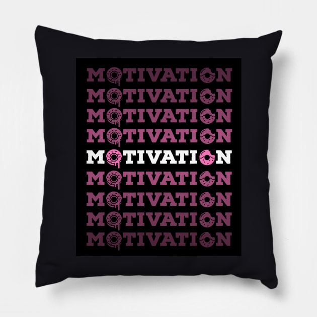 Motivation Donuts Pillow by Suzhi Q