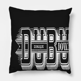 Vintage Dubuque, IA Pillow