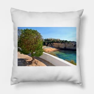 Praia de Nossa Senhora da Rocha Algarve Portugal Pillow