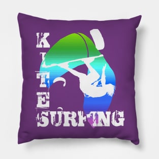 Kite Surfing WIth Freestyle Kitesurfer And Kite 15 Pillow