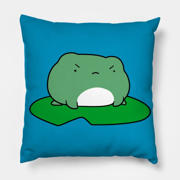 Grumpy Lilypad Frog Pillow by saradaboru