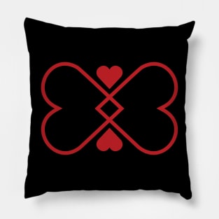 Hearts Butterfly Red Pillow