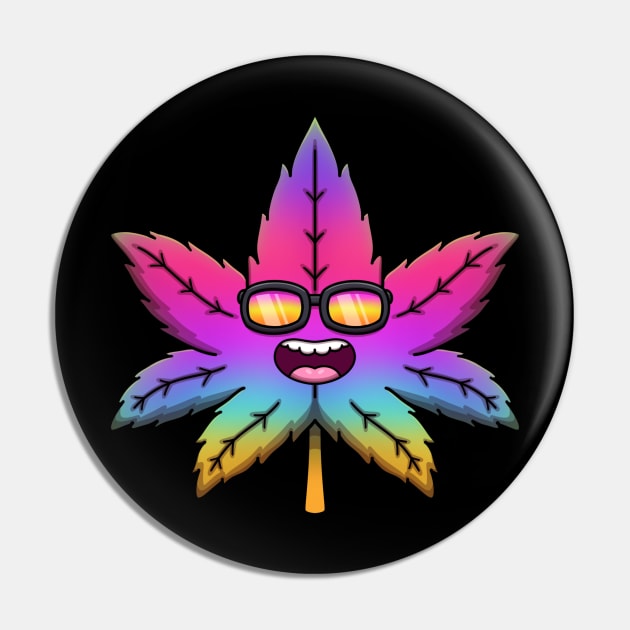 Cool Colorful Weed Leaf Pin by TheMaskedTooner