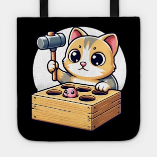 Classic Whack-A-Mew Kitten Toy Hammer Game Cute Cat Humor Tote