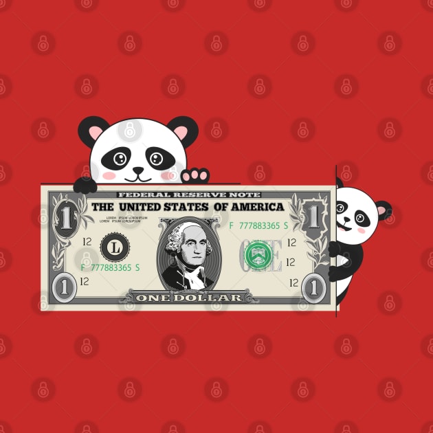 Panda with One Dollar by B&C Fashion