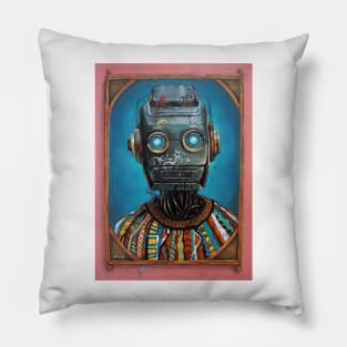 The Fashionista Robot | Bot Flex Rebel Bot: Futuristic street art robot illustration, graffiti android design Pillow