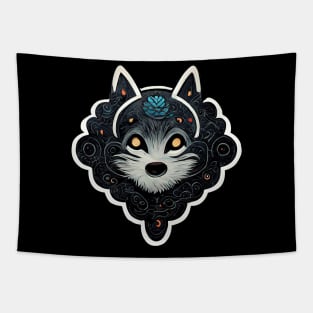 Night astral wolf emblem Tapestry