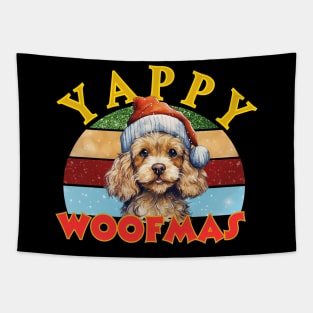 Yappy Woofmas Christmas Poodle Tapestry