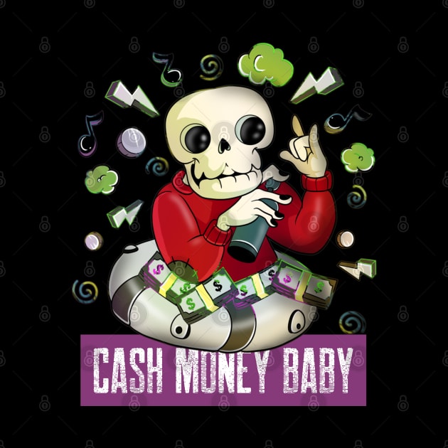 Music Lover skeleton - Money Skull by Trendy Black Sheep