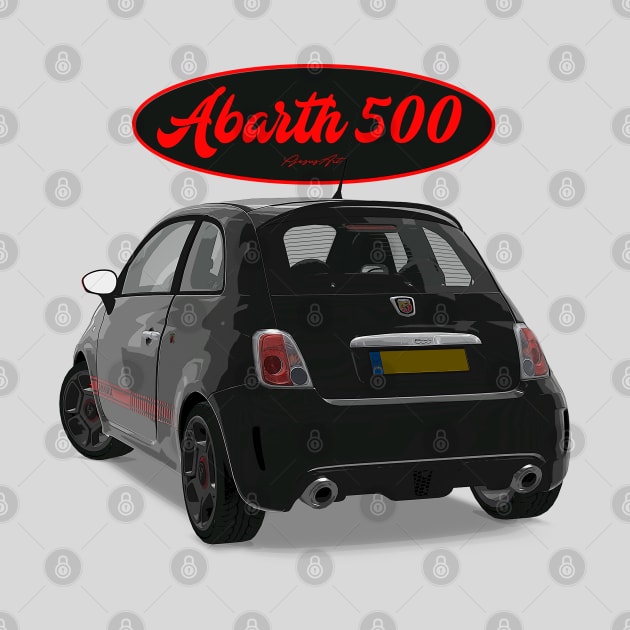 ABARTH 500 Black Red Back by PjesusArt