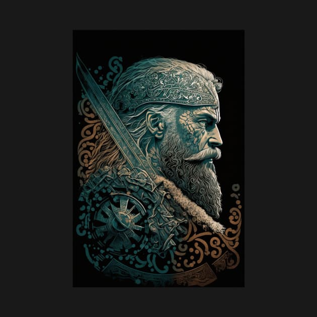Eternal Champion: A Celtic Warrior Vector Graphic by Abili-Tees