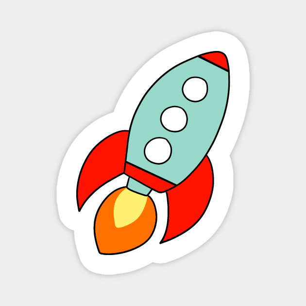 Rocket Ship Magnet by saradaboru