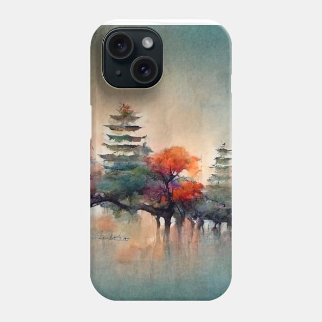 Trees in a surreal painting, pastel colors, abstract creative Phone Case by AmazinfArt