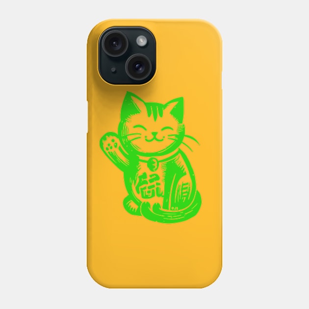 Lucky Waving Cat Phone Case by Pickledjo