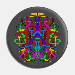 Abstract Symmetrical Colorful Ribbon Pin