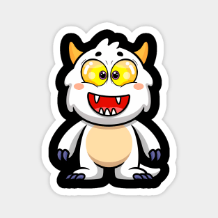 Baby Monster White Happy Magnet