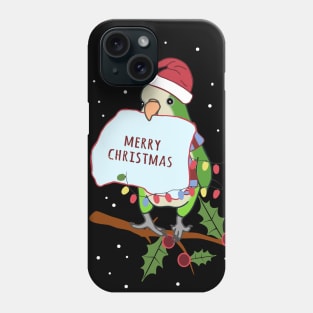 merry christmas! green quaker parrot doodle Phone Case