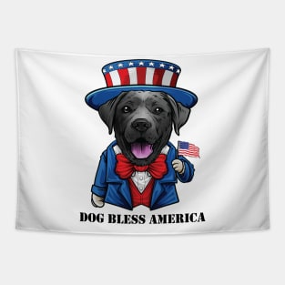 Black Labrador Retriever Dog Bless America Tapestry