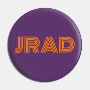 JRAD retro orange font Pin