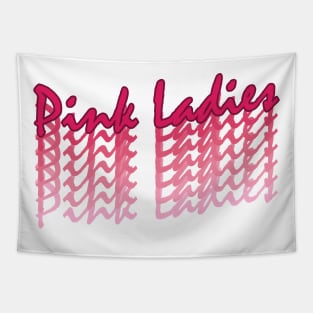 Pink Ladies // Retro Text Design Tapestry