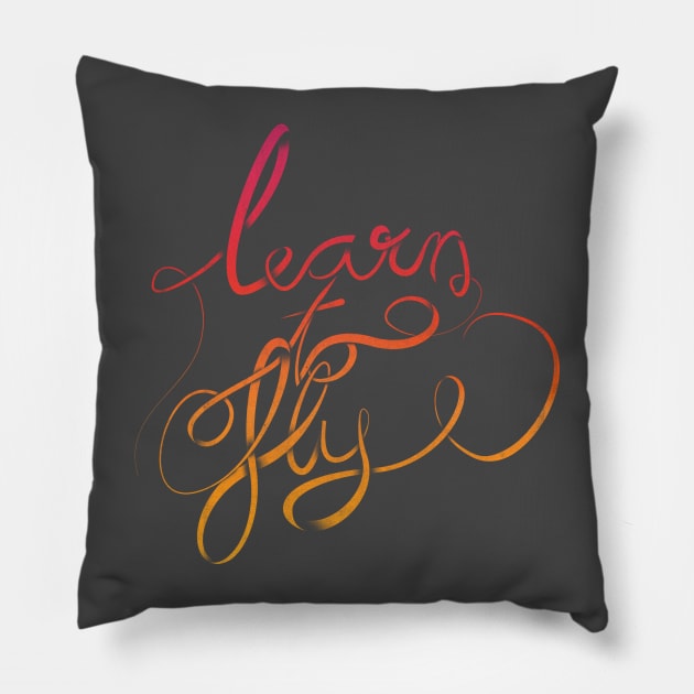 learn to fly Pillow by inblooming