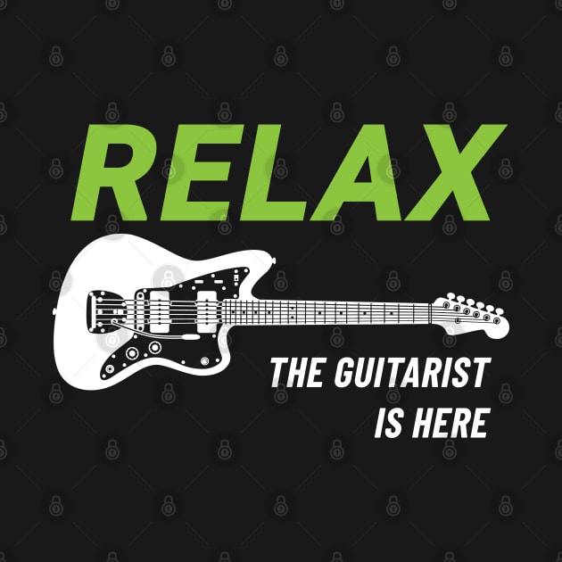 Relax The Guitarist Is Here Offset Style Electric Guitar Dark Theme by nightsworthy