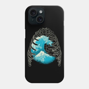 Vaporwave XRay Kanagawa Wave Ribs Bones by Tobe Fonseca Phone Case