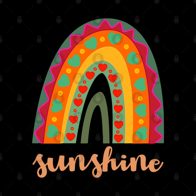 Sunshine Rainbow colored handrawn vintage retro by SpaceWiz95