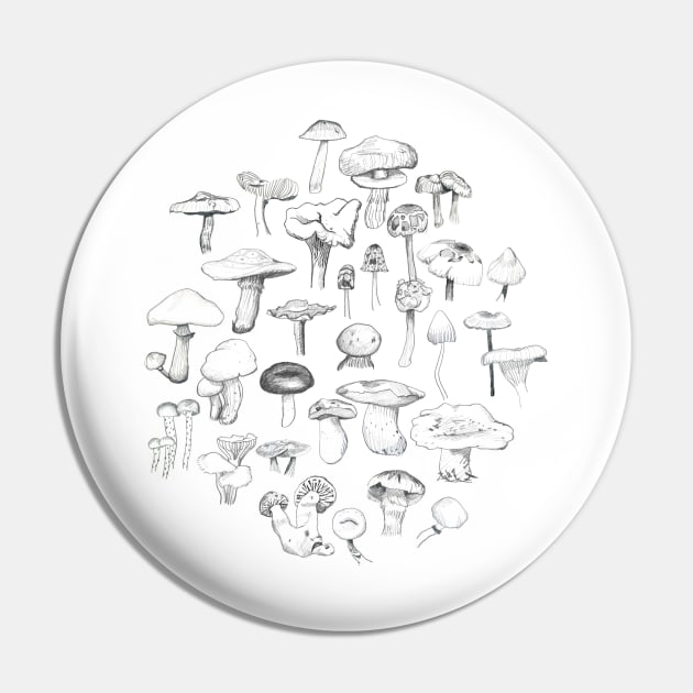 The Mushroom Gang Pin by crumpetsandcrabsticks