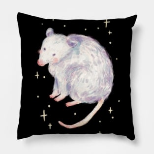 Opossum Lover Illustration - Live Ugly Fake Your Death - Possum Pillow