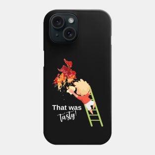 funny design with ketchup stain and kid, for dark background Phone Case