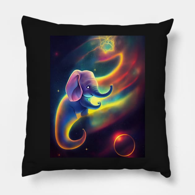 Elephant Transcending its soul T-Shirt Pillow by ComicsFactory