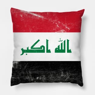 Iraq // Faded Vintage Style Flag Art Design Pillow