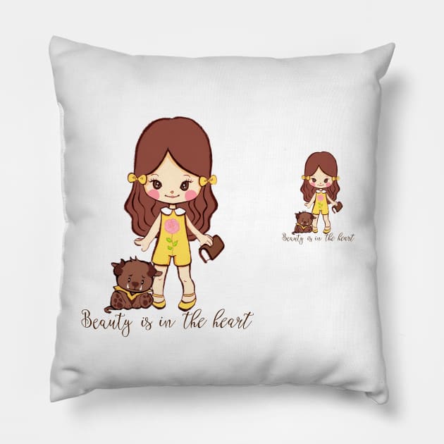 belle beauty beast Pillow by mapetitepoupee