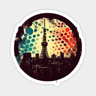 Tokyo tower abstract pop art cityscape Magnet