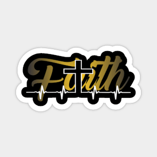 Faith In God Heartbeat T-shirt - Gift For Christians Magnet