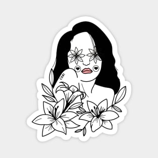 GIRL FLOWERS Magnet